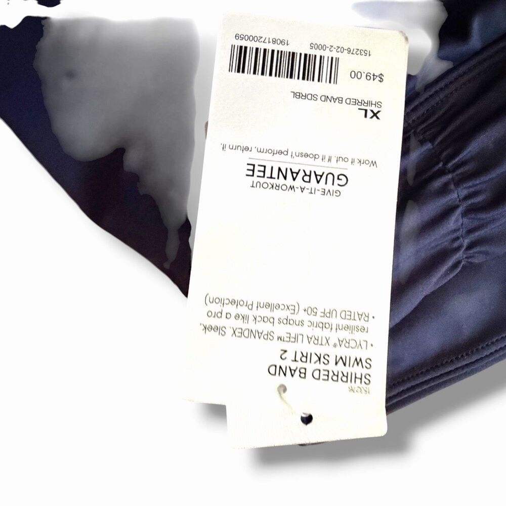 NEW Athleta High Neck Bra Cup Loop Tankini Top 40D/DD Navy Blue Skirt Swimsuit - Picture 14 of 16
